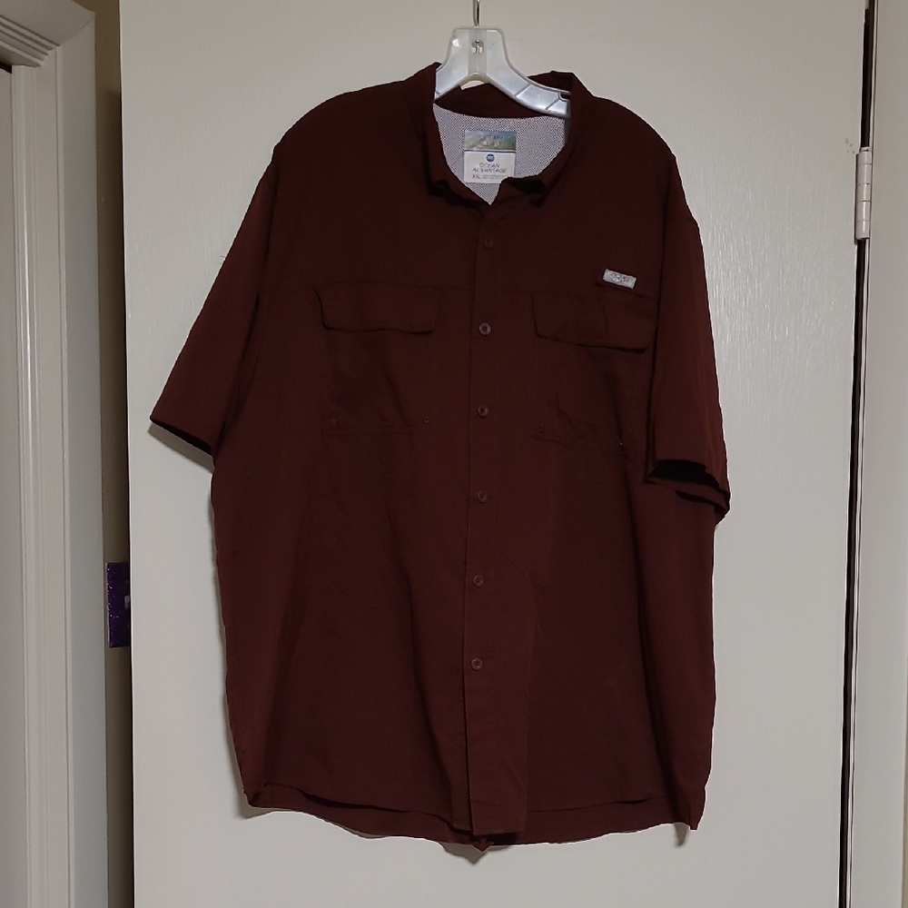 Men's Ocean Coast Maroon Short Sleeve Shirt
